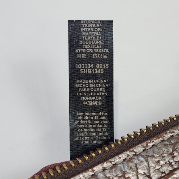 Fossil Metallic Bronze Brown Leather Crossbody Bag Adjustable Strap NWOT - Picture 12 of 13